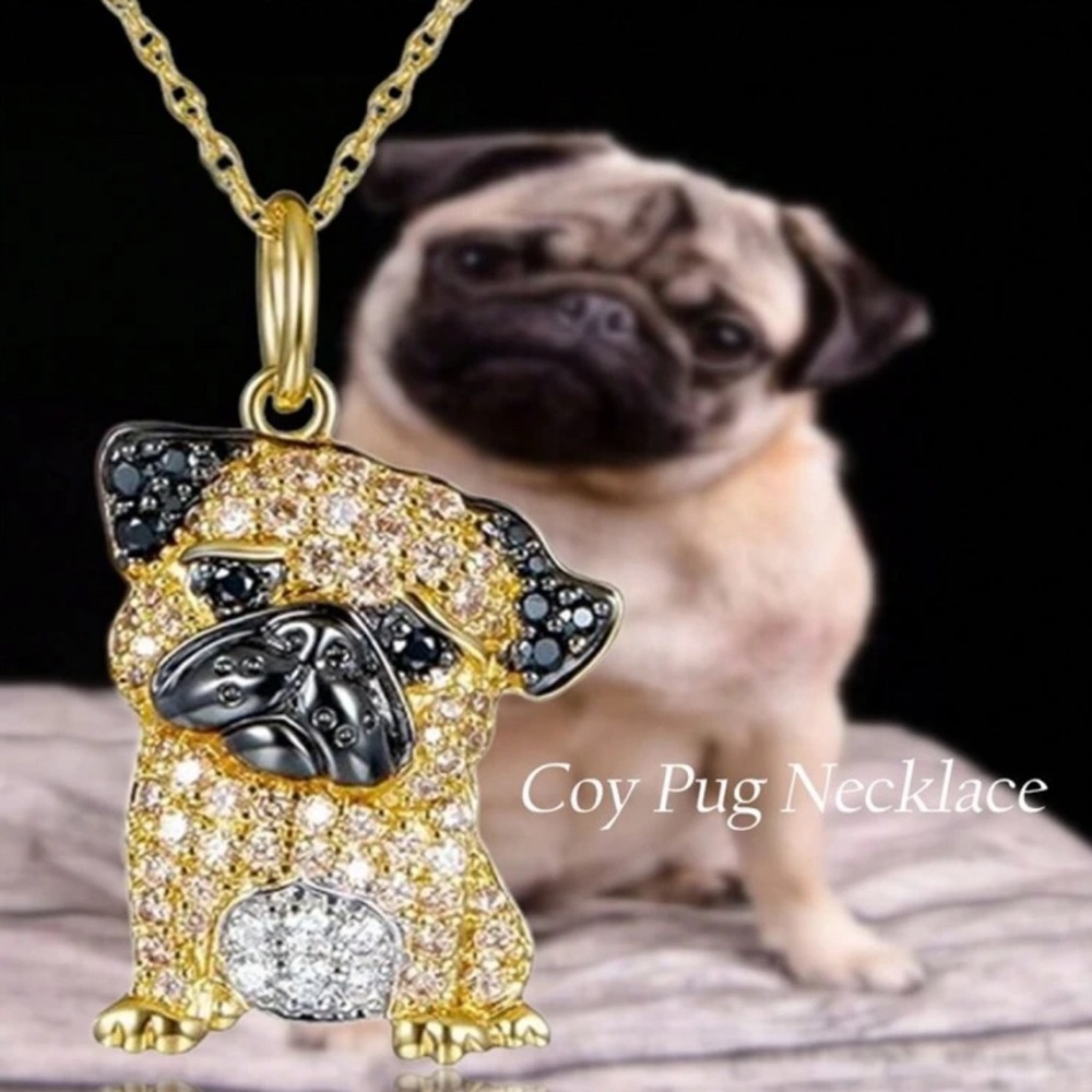 Pug Rhinestone Necklace